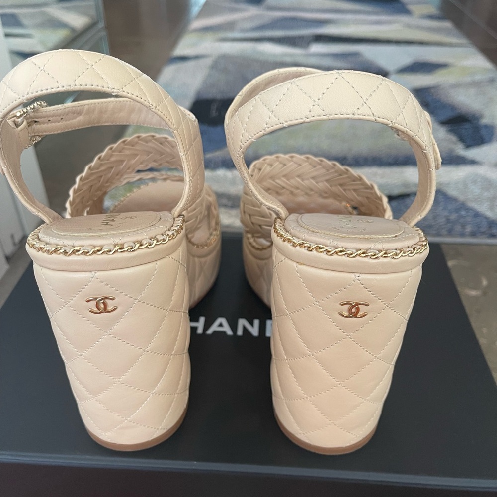 Beautiful Chanel shoes brand new never used. Heal is too high for me.